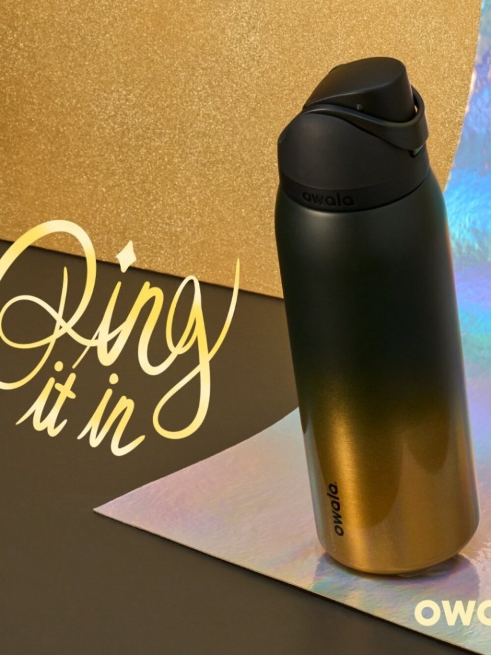 Owala Limited Edition 'Ring It In' Color Drop 40 oz FreeSip Bottle w/ Boot